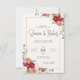 Wedding invitation postcard 