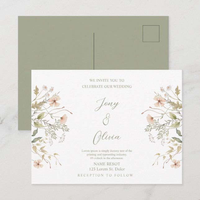WEDDING INVITATION POSTCARD (Front/Back)