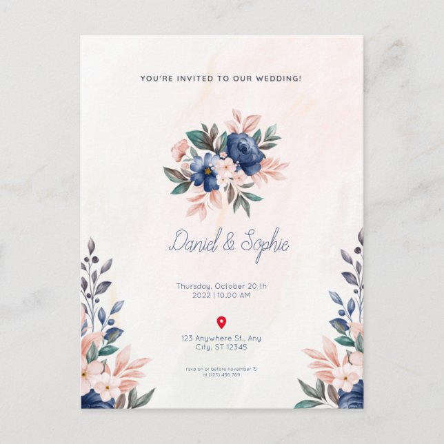 wedding invitation postcard (Front)