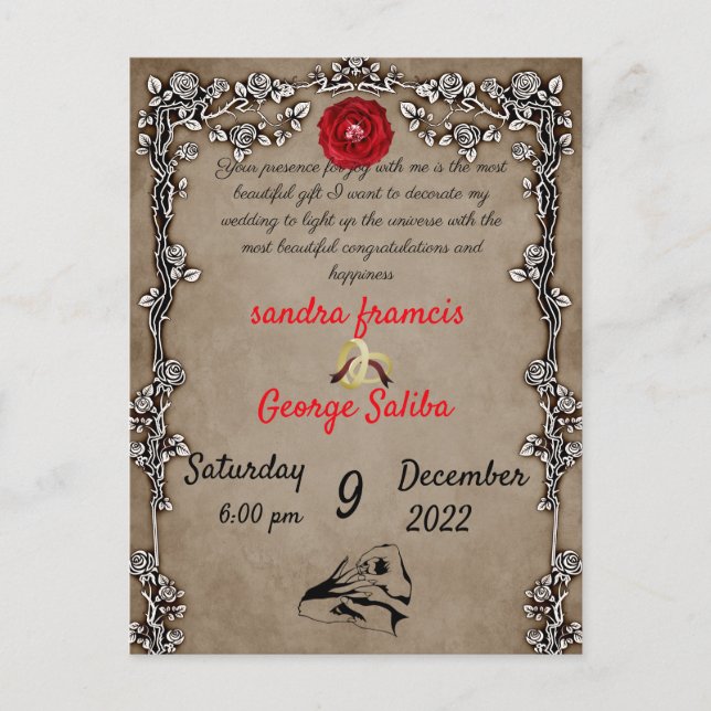 wedding invitation postcard (Front)