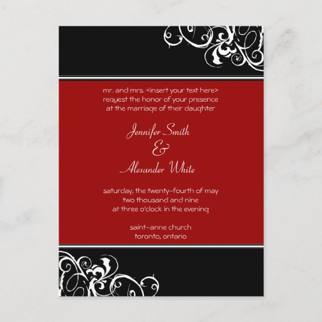 Wedding Invitation Postcard (Front)