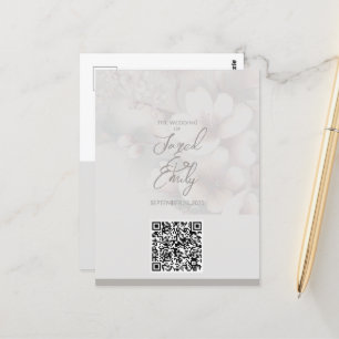 Wedding Invitation QR Code Postcard