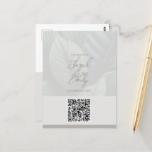 Wedding Invitation QR Code Postcard