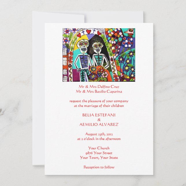 Wedding Invitation (rectangle) - Day of the Dead (Front)