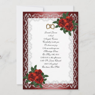 Wedding Invitation red roses
