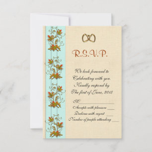 Wedding Invitation RSVP Autumn leaves