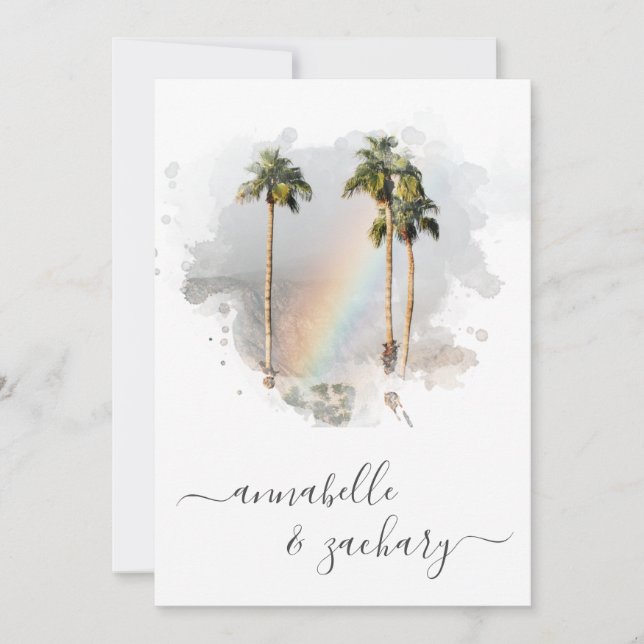 *~* WEDDING INVITATION + RSVP - QR TROPICAL AR11 (Front)
