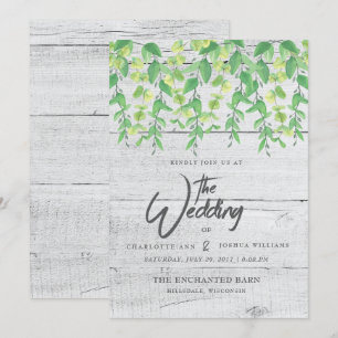 WEDDING INVITATION Rustic Greenery Watercolor