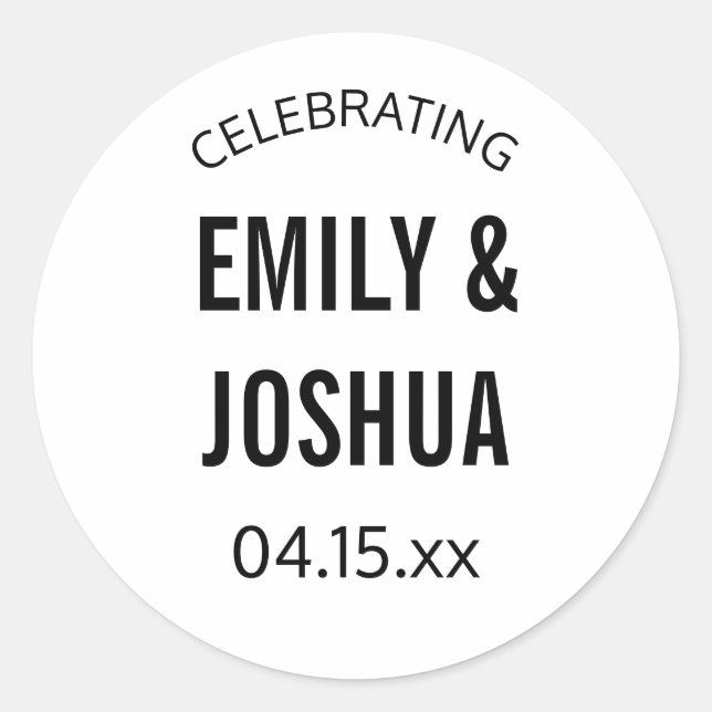 Wedding invitation seal sticker custom template (Front)
