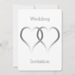 Wedding Invitation Silver Hearts
