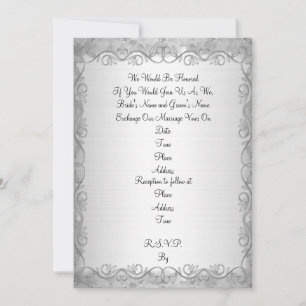 Wedding invitation Silvery White Satin Background