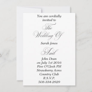 Wedding invitation simple