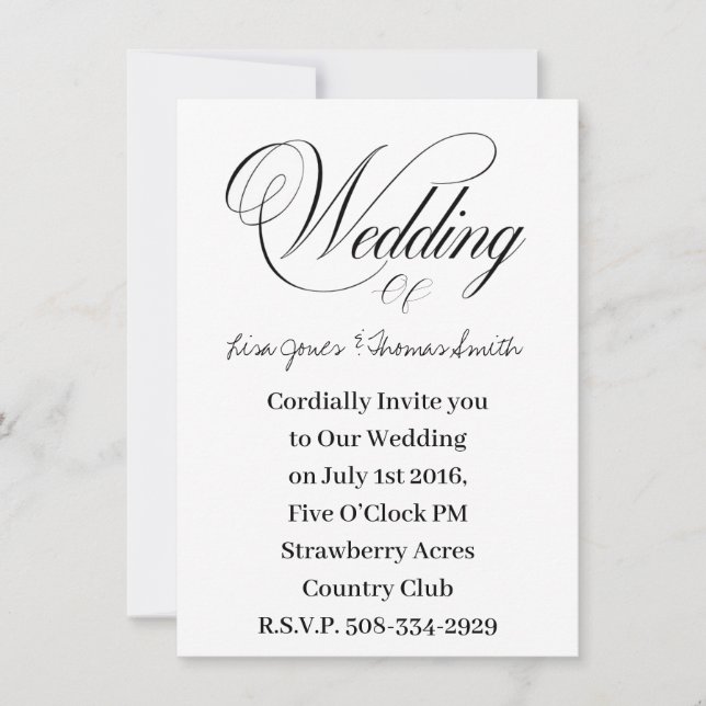 Wedding invitation simple (Front)