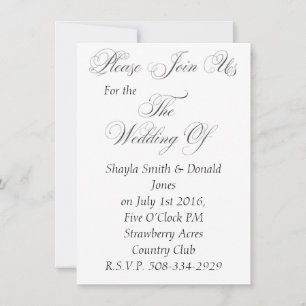 Wedding invitation simple