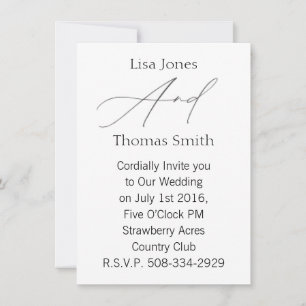 Wedding invitation simple