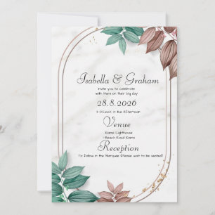 Wedding Invitation - Simple Floral Design