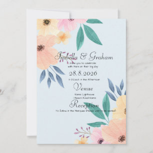 Wedding Invitation - Simple Floral Design