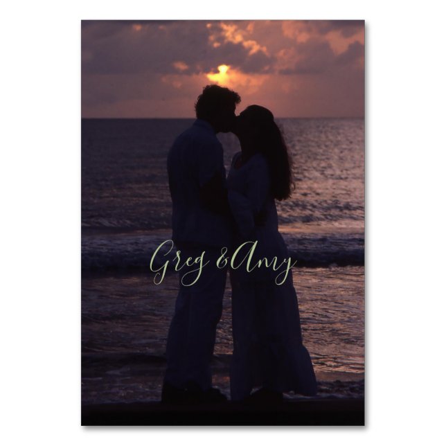 Wedding Invitation Simple Template Custom Photo Table Number (Front)