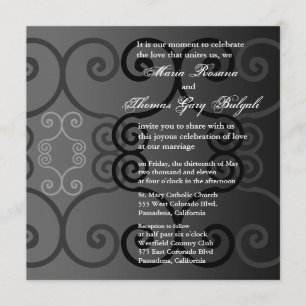 Wedding Invitation Simply Charcoal