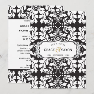 WEDDING INVITATION style savvy black and white