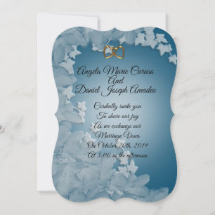 Wedding invitation, Teal blue with Ivy customize Invitation