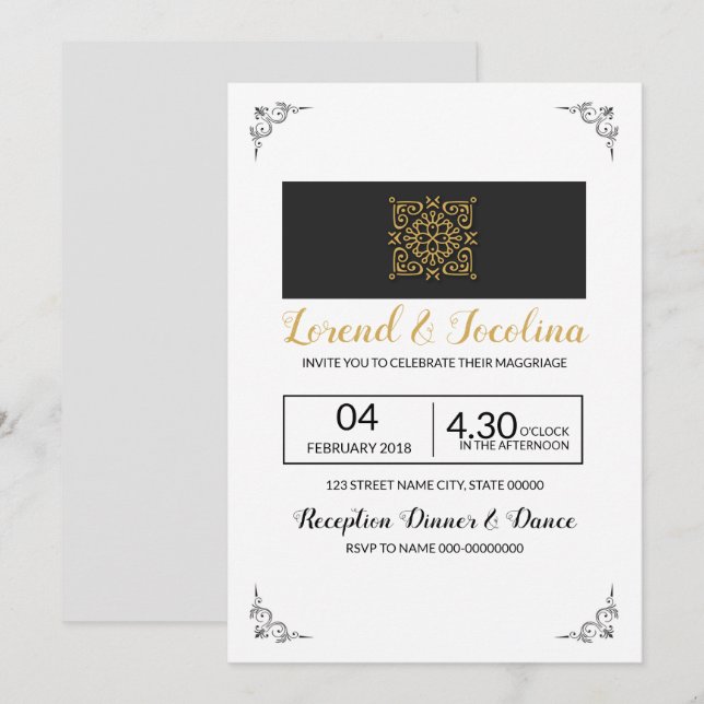Wedding Invitation Template (Front/Back)