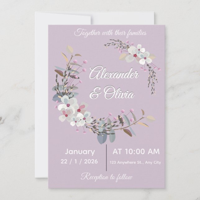 Wedding Invitation Template - Editable & printable (Front)