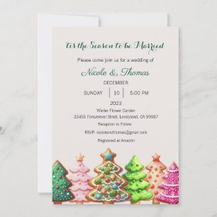 Wedding Invitation, 'Tis the Season to be Married Invitation