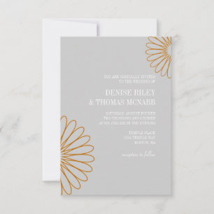 Wedding Invitation   Two Flowers  gr