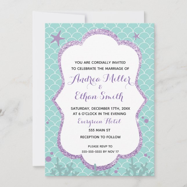 Wedding Invitation Under The Sea Beach (Front)