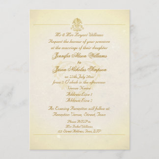 Wedding Invitation Vintage Parchment Paper Style
