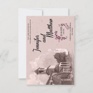 Wedding Invitation Watercolor Venue Painting