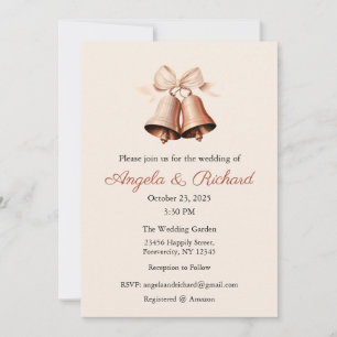 Wedding Invitation, Wedding Stationary, Bell Invitation