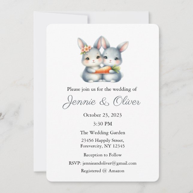Wedding Invitation, Wedding Stationary, Bride  Invitation (Front)