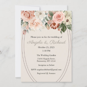Wedding Invitation, Wedding Stationary, Bride Invitation