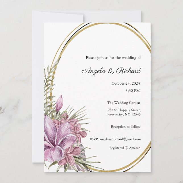 Wedding Invitation, Wedding Stationary, Bride  Invitation (Front)