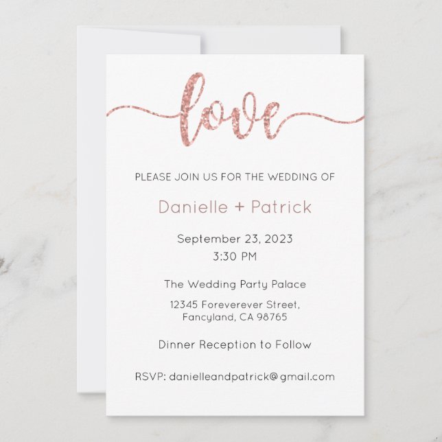 Wedding Invitation, Wedding Stationary, Heart Invitation (Front)