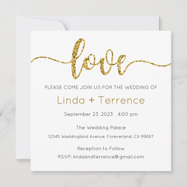 Wedding Invitation, Wedding Stationary, Love  Invitation (Front)