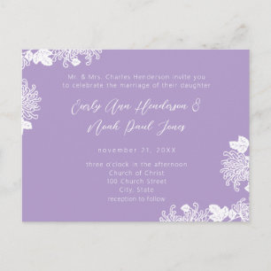Wedding Invitation White Lilac Vintage