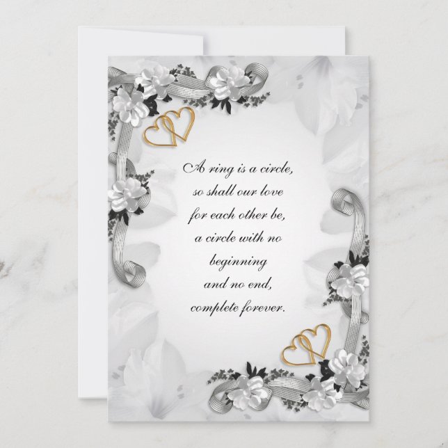 Wedding invitation white magnolias (Front)