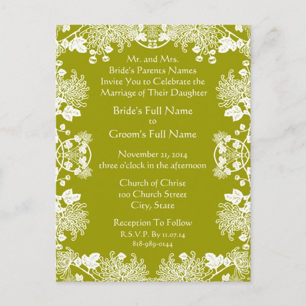 Apple Green Wedding Invitations & Announcements Zazzle CA