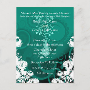 Wedding Invitation-White Vintage Flowers Invitation Postcard