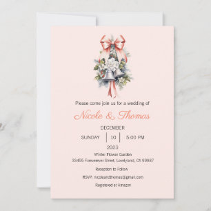 Wedding Invitation, Winter Wedding, Christmas  Invitation