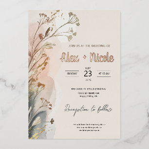 Wedding Invitation - Wispy Flowers