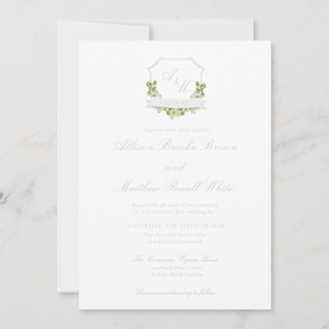 Wedding invitation with crest (Front)