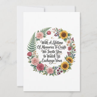 Wedding Invitation With Flower & Ferns