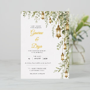 Wedding Invitation with goil foil names