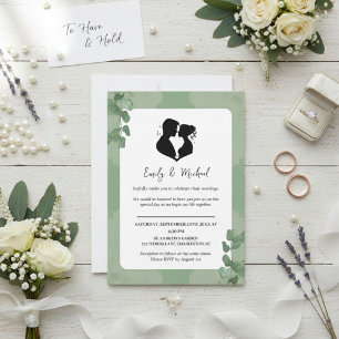 Wedding Invitation with Peonies and Poppies