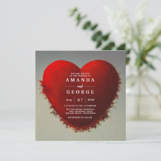 Wedding Invitation with red heart