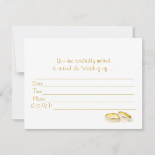 Wedding Invitation With Wedding Rings - Custom